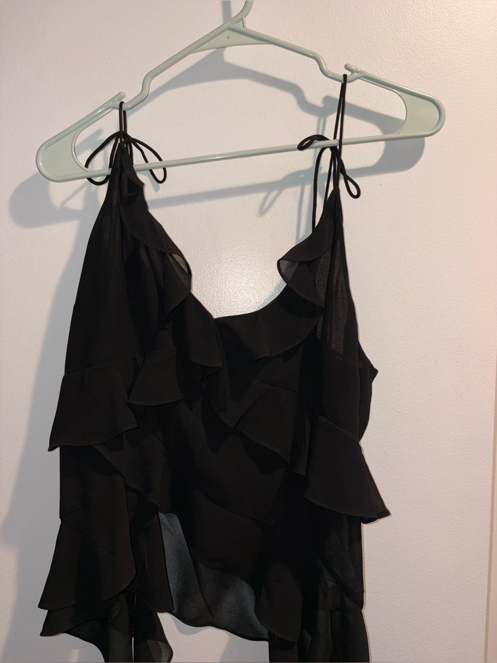 Ruffle silk shirt